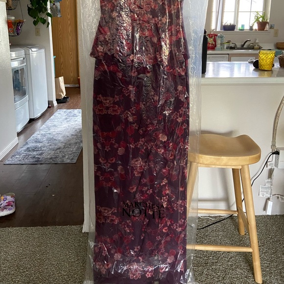 Matchesa Notte illusion bodice floral embroidery dress - Picture 2 of 2